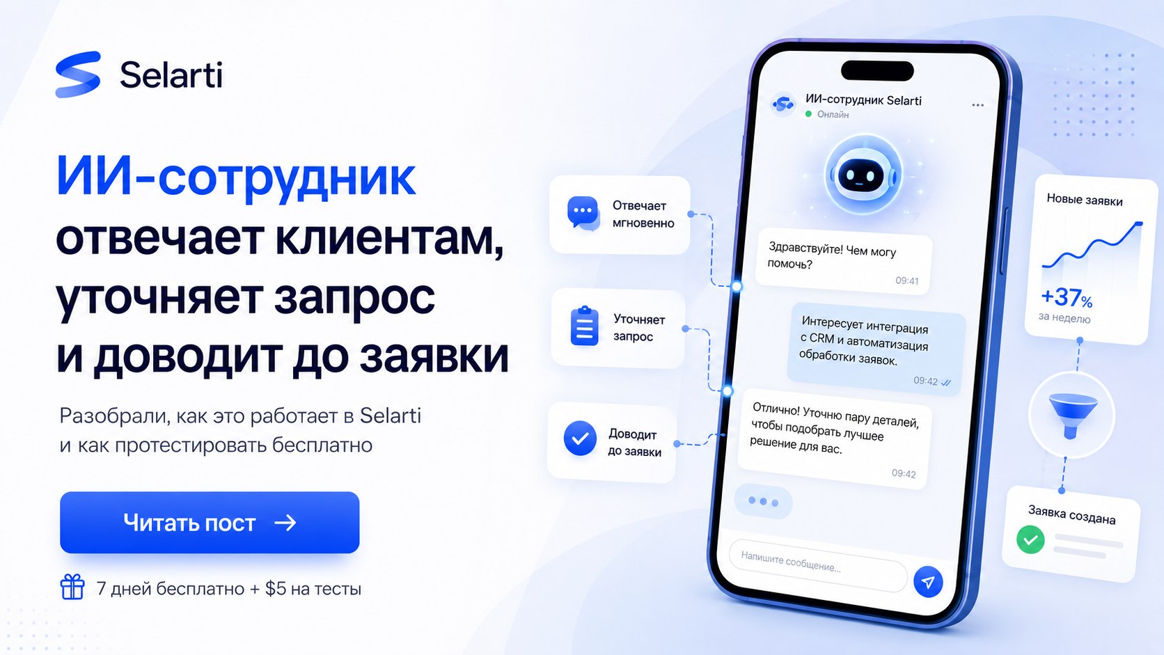 ИИ-сотрудники Selarti | Автоматизация бизнес-процессов